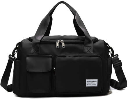 B-X336 Large Capacity Waterproof Travel Gym Bag Luggage Bag, Size: S(Dark Black)