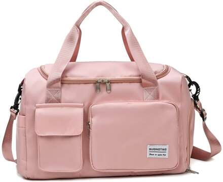 B-X336 Large Capacity Waterproof Travel Gym Bag Luggage Bag, Size: S(Light Pink)