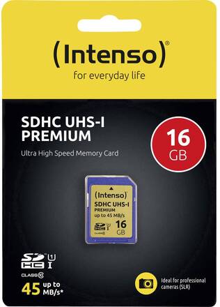 Intenso Premium SDHC-Kort 16 GB Class 10, UHS-I