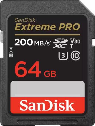SanDisk SDXC Extreme Pro 64GB 200/90 mb/s - V30 - Rescue P