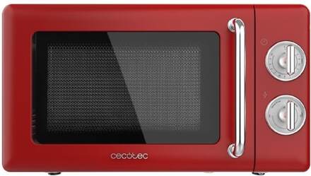 Cecotec ProClean 3010 Retro Red 20-litre manual microwave with 700 W.