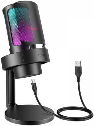 AMPLIGAME A8 USB Gaming Mikrofon RGB (PC/PS4/PS5) - Svart