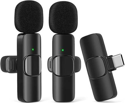 Lavalier-mikrofon för Mobil - Trådlös - USB-C - 2 st