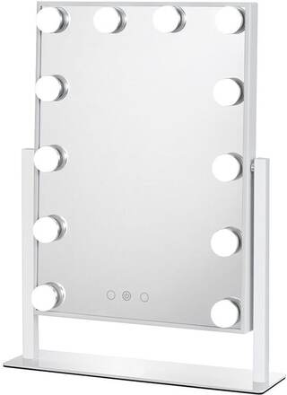 UNIQ New York Vanity Sminkspegel med dimbar belysning 12 LED lampor - Vit