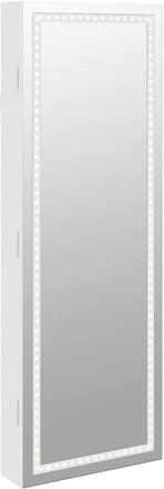 vidaXL Spegelskåp med LED-lampor väggmonterat vit