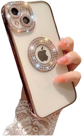 INF Elegant mobilskal Sparkle & Bling Rose guldiPhone 14 Pro Max