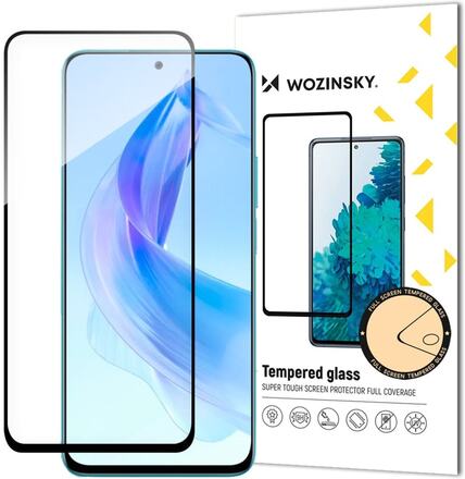 Durable Wozinsky Full Glue tempered glass for Honor 90 Lite/X50i, full screen with frame - black