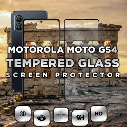 Motorola Moto G54 - Härdat Glas 9H - Super kvalitet 3D Skärmskydd