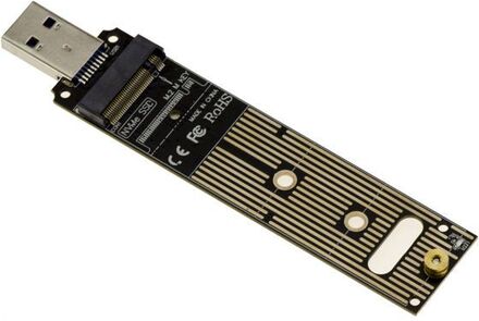 USB 3.1 10G nyckeltyp adapter för M.2 M2 NGFF NVMe B+M eller M Key SSD med JMicron JMS583 Chipset