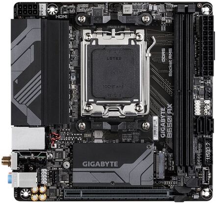 Gigabyte B650I AX - 1.0 - moderkort - mini ITX - Socket AM5 - AMD B650 Chipuppsättning - USB 3.2 Gen 1, USB 3.2 Gen 2, USB-C 3.2 Gen 1 - 2.5 Gigabit