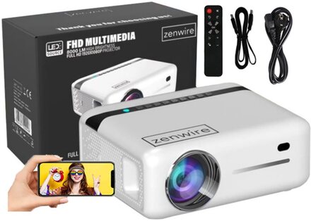 Projektor Full HD 4K 9000lm 2000:1 WiFi 2,4/5 GHz Android 9 Bluetooth 5.0 HDMI USB Zenwire e520h