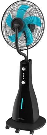 Cecotec Mist fan with 90 W, 16", 3 l water tank, 5 blades, 3 speeds, remote control, 2 h timer, oscillation function easy to use, wheels and maximum