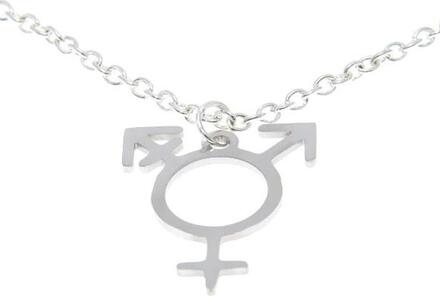 Halsband Transsymbol Pride Regnbågssmycke Rostfritt HBTQ Gender