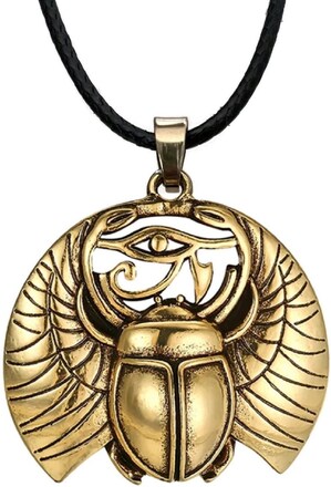 Halsband Horus Eye Of Ra Egyptisk Skyddsamulett Skarabé Udjat