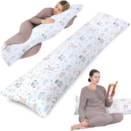 Side sleeper kudde med bomullsöverdrag 40 x 145 cm - komfort kudde side sleeper kropp kudde sido sovugglor