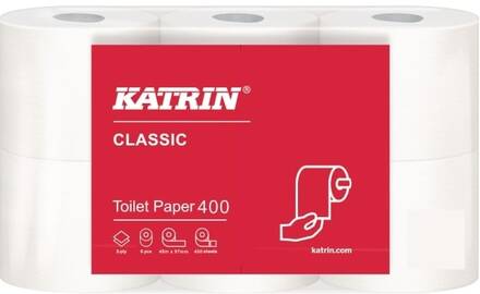 Toiletpapir Katrin Classic 400 2-lags 48m - (42 ruller pr. karton)