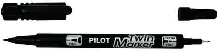 Permanent marker Pilot Twin Marker, superfine/fine, sort
