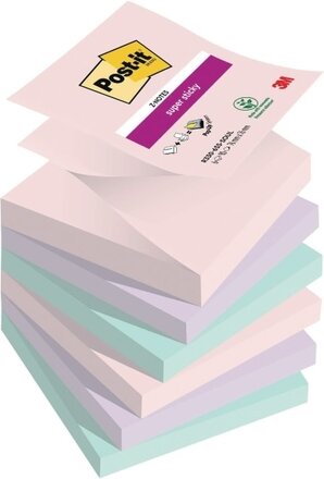 Super Sticky Z-Notes Post-it® Soulful, 76 x 76 mm, pakke a 6 stk.