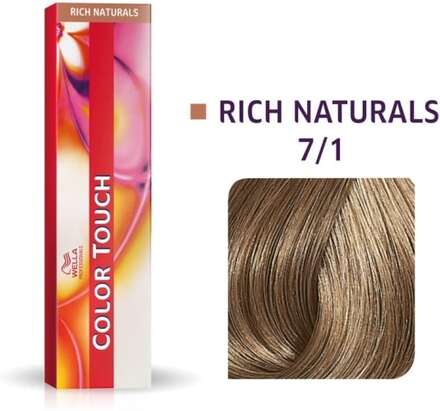 Wella Professionals Wella Professionals, Color Touch, Ammonia-Free, Semi-Permanent Hair Dye, 7/1 Medium Ash Blond, 60 ml For Women