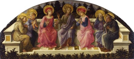Sts Francis,Lawrence,Cosmas or Damian,Fra Filippo Lippi,100x44cm