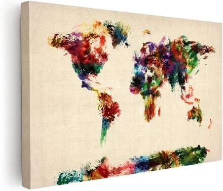 Premium Canvastavla - Världskarta Abstrakt Värld (Karta, Världen)