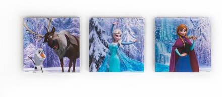 Disney - Canvas Set om 3 - Fryst - 3x 30x30 cm