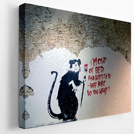 Premium Canvastavla - I'm Out of Bed... - Banksy (Street-art)