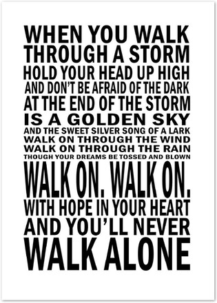 You'll never walk alone Liverpool Poster - 50X70 cm / 20X28?