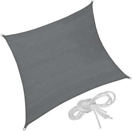 Solsegel i polyeten kvadratiskt, grå - 300 x 300 cm