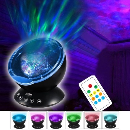 Discolampa med Projektor & Vatteneffekt - LED-Lampa / Disco