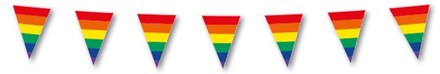 Pride Regnbågs Vimpelgirlang Dubbelsidig Flaggirlang HBTQ+ Festdekoration Inomhus & Utomhus Användning