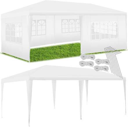 Paviljong Vivara 6x3m med 5 sidopaneler - vit