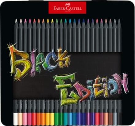 Black Edition Färgpennor Metalletui 24-p, Faber-Castell