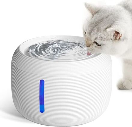 Cat Dog Automatisk vattenfontän 2,5L Tyst med LED vattennivåfönster och aktivt kolfilter