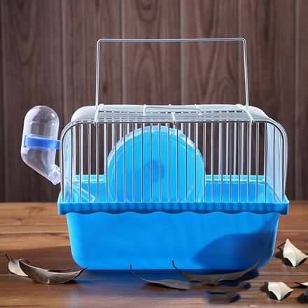 Hamster Cage Portable Take-Out Cage Hamster Golden Bear Supplies(Blue)