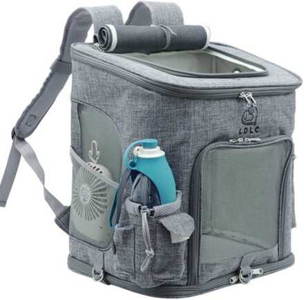 LDLC QS-002-L Foldable And Breathable Portable Pet Backpack(Light Gray)