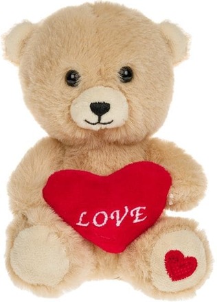 Teddybjörn m Röd Hjärta på Tassen 15cm! Alla hjärtans dag