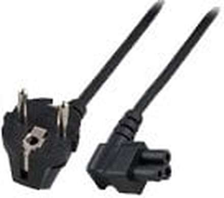 MicroConnect - Strömkabel - IEC 60320 C5 vinklad till power CEE 7/7 (hane) vinklad - 1.8 m - svart