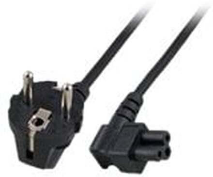 MicroConnect - Strömkabel - IEC 60320 C5 vinklad till power CEE 7/7 (hane) vinklad - 3 m - svart