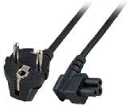 MicroConnect - Strömkabel - IEC 60320 C5 vinklad till power CEE 7/7 (hane) vinklad - 5 m - svart