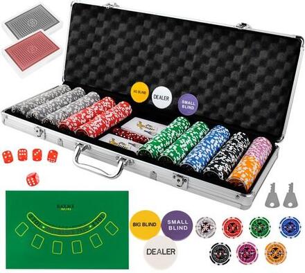 Pokerset med Väska & Tillbehör - 500 Marker - Poker