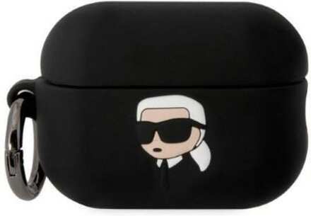 Karl Lagerfeld AirPods Pro 2 Skal Silicone Karl Head 3D - Svart