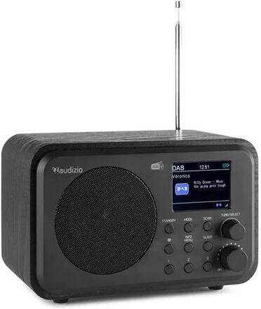 FM och DAB+ radioapparat med batteridrift audizio Milan audizio Milan DAB, radio med batteri, Svart