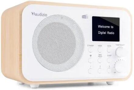 Radioapparat - Digitalradio Audizio Milan bärbar DAB-radio med Bluetooth, FM-radio och batteri - vit färgad
