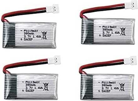 Hubsan 4 delar uppladdningsbart 3,7v 380mAh X4 H107c H107d H107L , Syma X11 X11C, HS170 HS170C - Tillbehör till Fjärrstyrda Leksaker Lipo-batteri