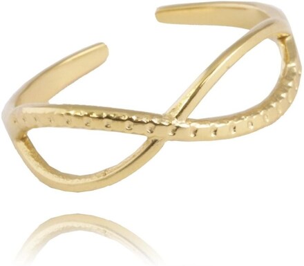 Guld Ring i Stål med Infinity Symbol - Guldpläterad - Justerbar