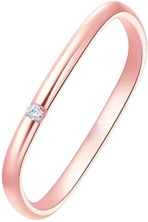 925 Sterling Silver Small Square Plain Ring, Size: No. 14 (US No. 7)(Rose Gold)