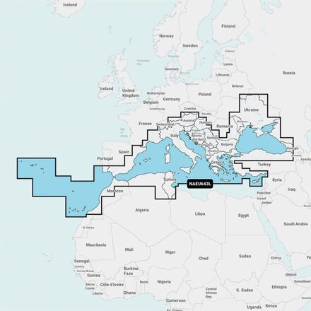Elektroniskt sjökort Navionics Nav+ EU643L - Medelhavet - Svarta havet