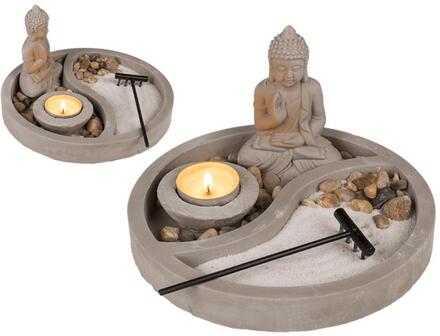 Zen Buddha Bordsdekoration med Ljushållare