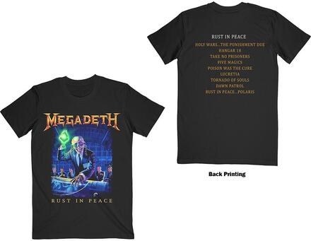 Megadeth Unisex T-Shirt: Rust In Peace Track list (Back Print) (Small)